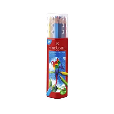 Faber Castell Kuru Boya Kalemi Üçgen 12 Renk Tam Boy