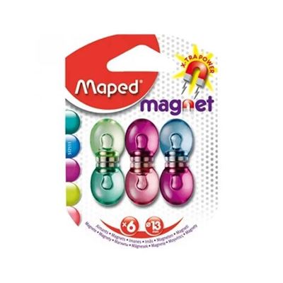 Maped Mıknatıs 13 mm Şeffaf 6'lı Fancy